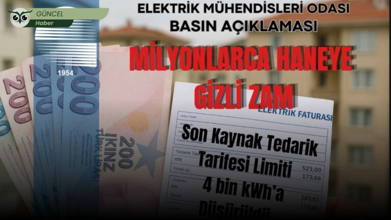 EPDK’nın yeni düzenlemesiyle milyonlarca haneye gizli zam-Elektrik Mühendisleri Odası: “Halk piyasa dalgalarına terk ediliyor”