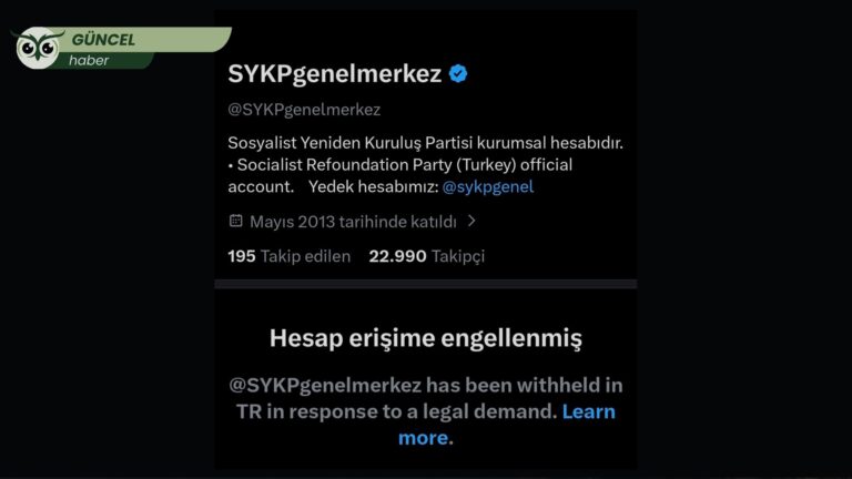 SYKP’nin ‘X’ hesabına erişim engeli