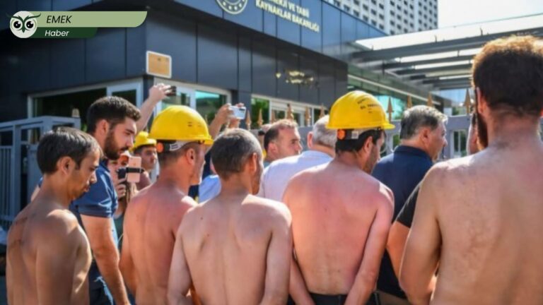 Enerji Bakanlığı önündeki maden işçilerinden şirket yetkililerine tepki: “İşçinin hayatı mı önemli senin itibarın mı?”