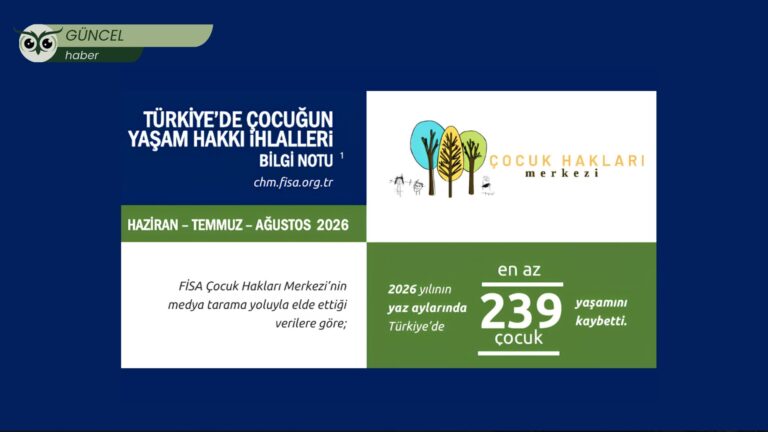 FİSA raporu: Türkiye’de yaz aylarında en az 239 çocuk yaşamını yitirdi