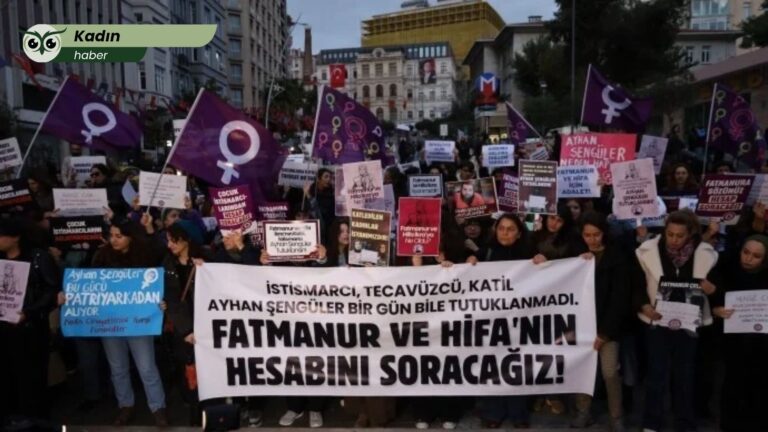 Kadınlar Fatmanur ve Hifa İkra için Taksim’de sokakta